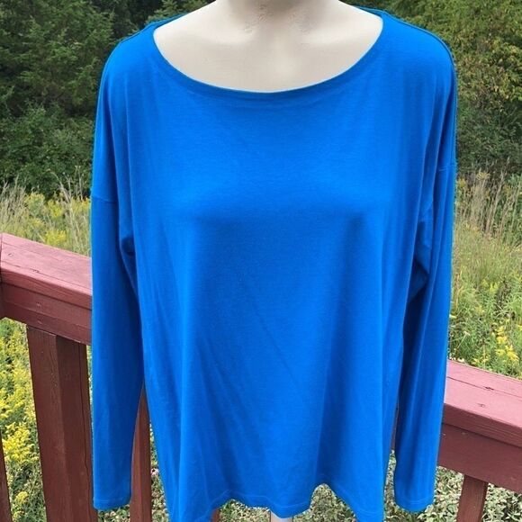 Eileen Fisher Tops - Eileen fisher long sleeve tee Blue Small Petite